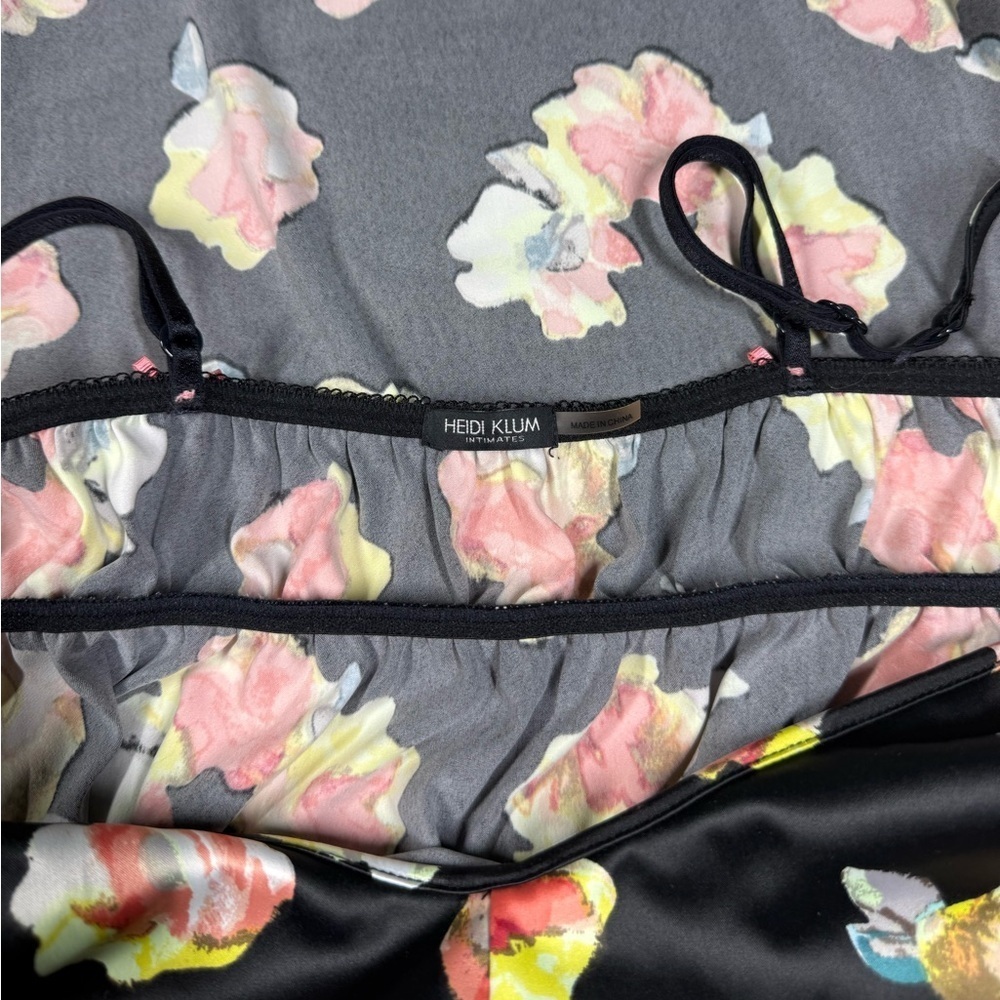 Heidi klum Satin Floral Eau De Intimate Robe Slip Set Size Medium - Picture 4 of 11
